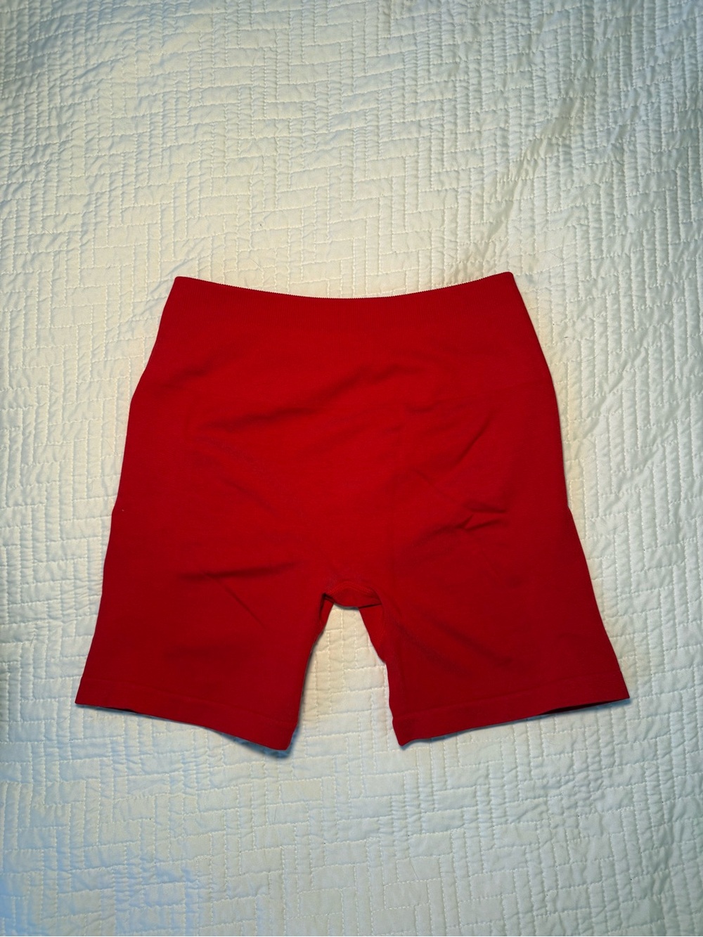 High-Rise Red Athletic Bike Shorts for Women